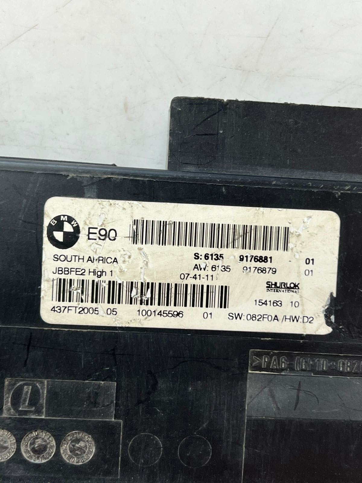 07-08 BMW 3 SERIES E90 ELECTRONIC CONTROL UNIT MODULE HIGH 1 JBBFE2 9176881 OEM