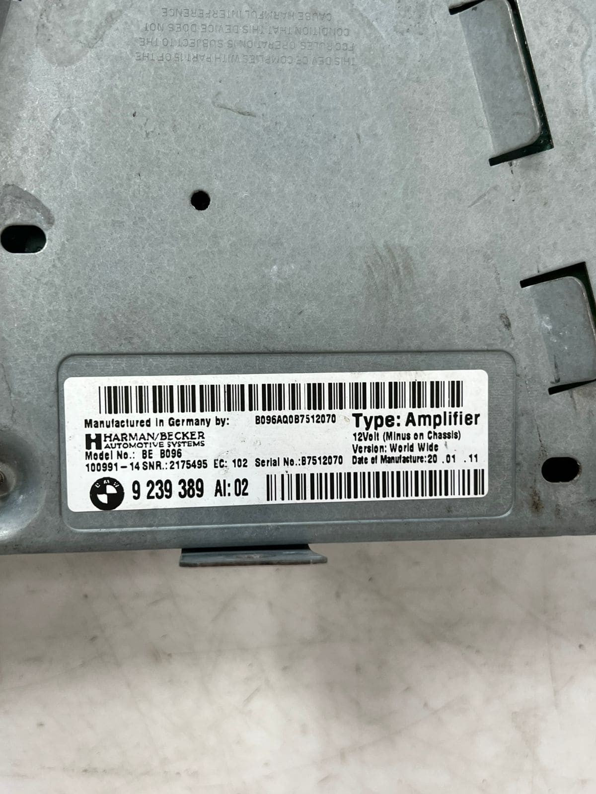 BMW 5 Series F10 and F11 HIFI AUDIO Sound Amplifier 9239389 OEM