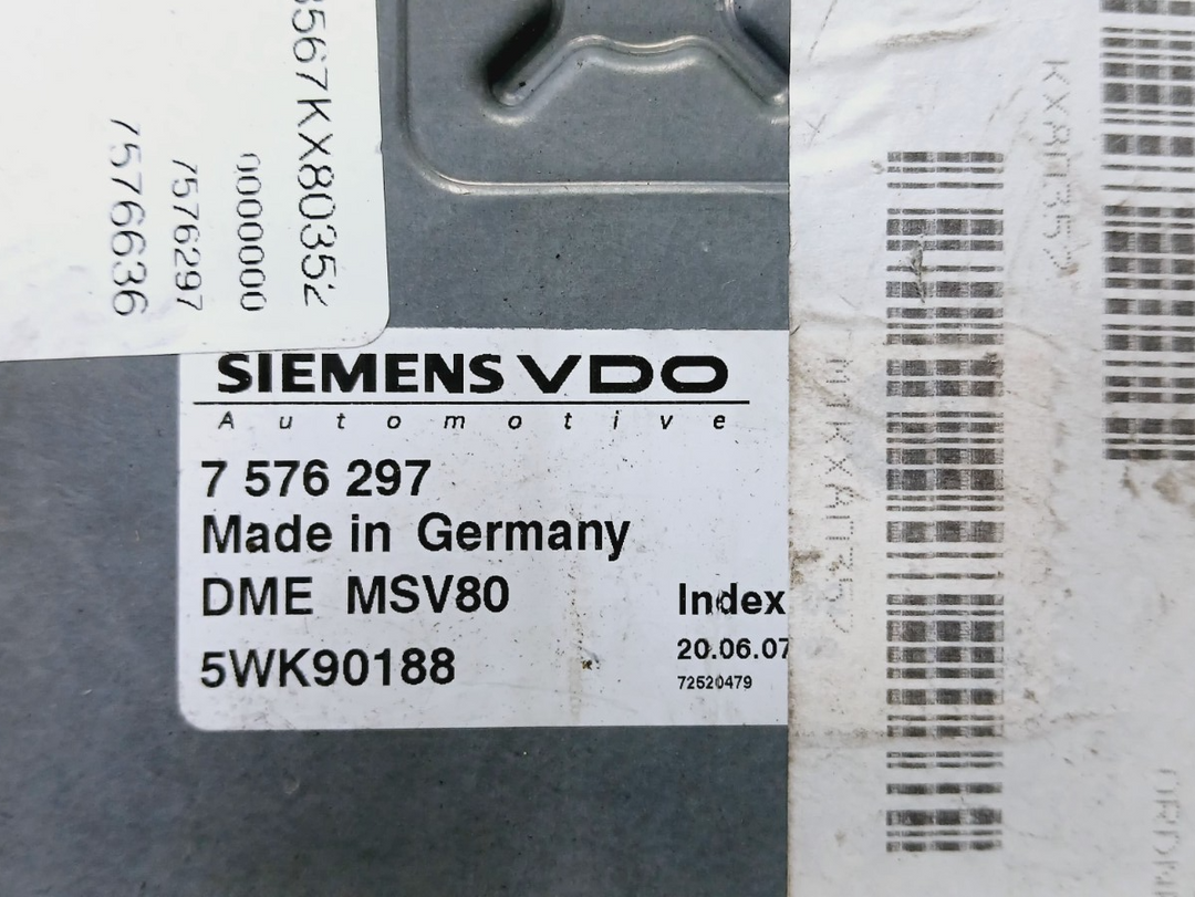 BMW 3,5 SERIES E90 E60 X5 E70 N52N ENGINE CONTROL UNIT ECM DME MSV80 7576297