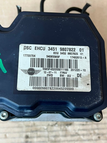 2010 Mini Cooper R56, R56 LCI, R60 ABS Pump Control Module 9807822