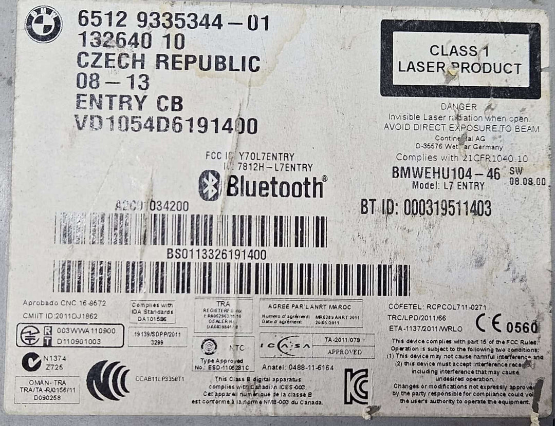 9335344-2012-2016 BMW 328i F20 F22 F30 Radio CD Player Head Unit OEM