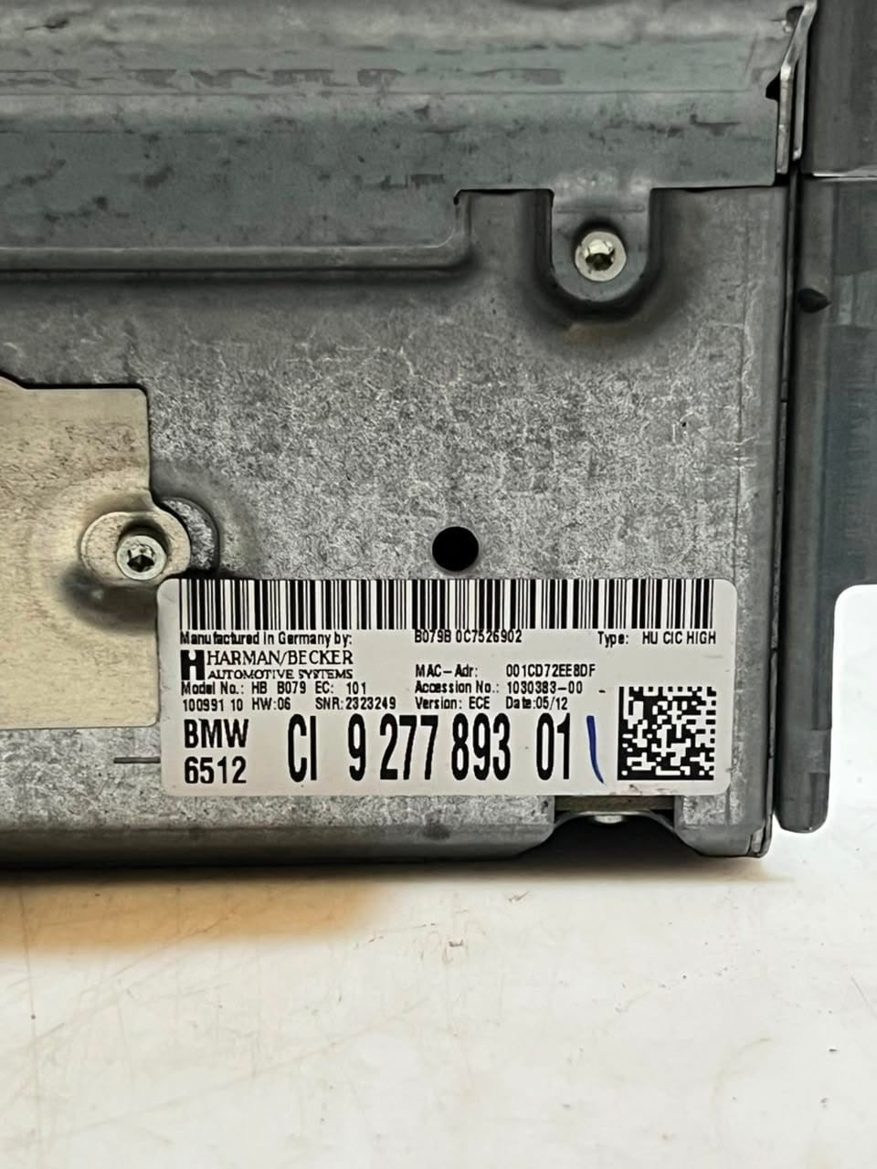 2012-2014 BMW 3 Series F30 328i Navigation RADIO Head Unit 9277893 OEM