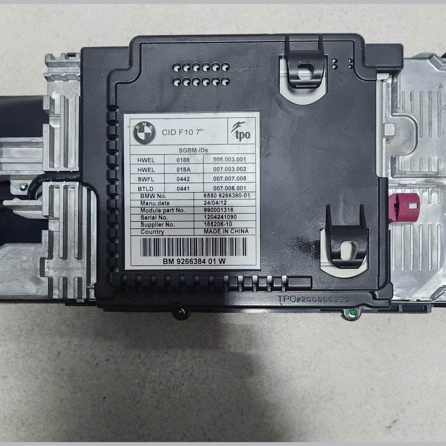 BMW Central Information Display 9266384 F10 F11 F18 5 Series