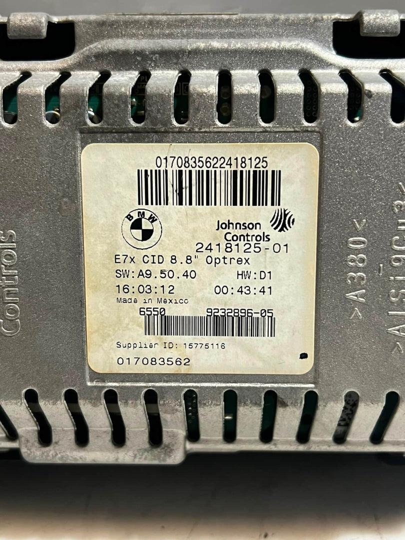 2010-2013 BMW X5 X5M and X6 E71 8.8" Information Display Screen 2418125 OEM