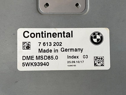 OEM BMW F10 N63 ENGINE CONTROL UNIT DME MSD85 ECU SET 7613202