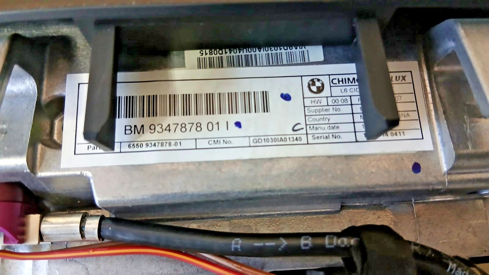 BMW X5 F15 10.25" 2014 Central Information Display Screen OEM 9347878