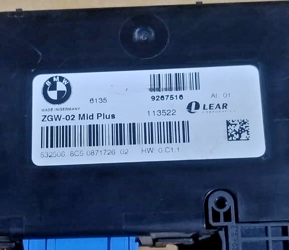 BMW F10 F11 CENTRAL GATEWAY MODULE ZGW 61359267516 OEM - 9267516