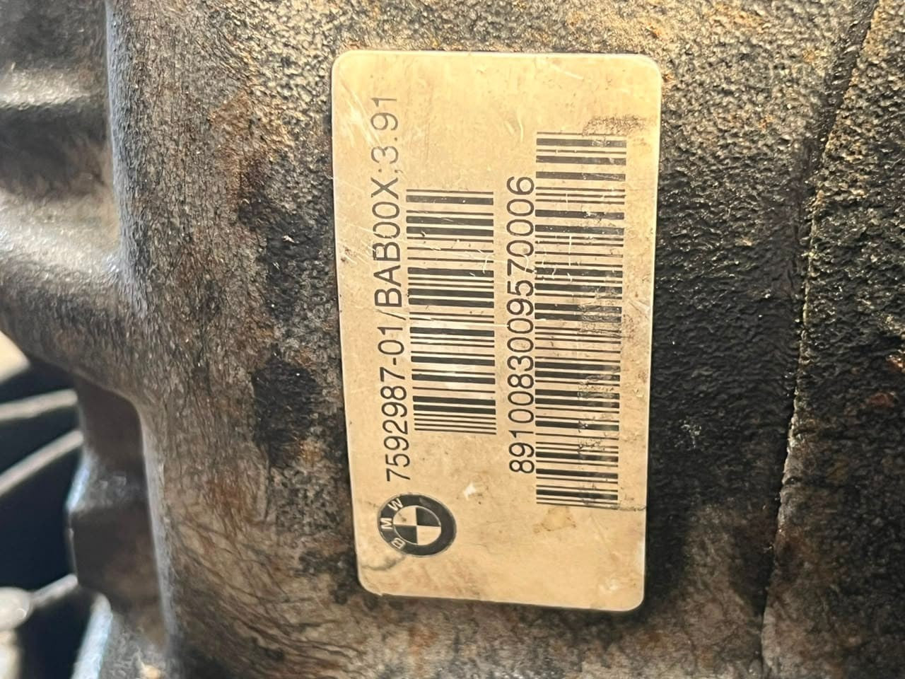 2010-2015 BMW X1 E84 Rear Differential 7592987 RATIO 3.91