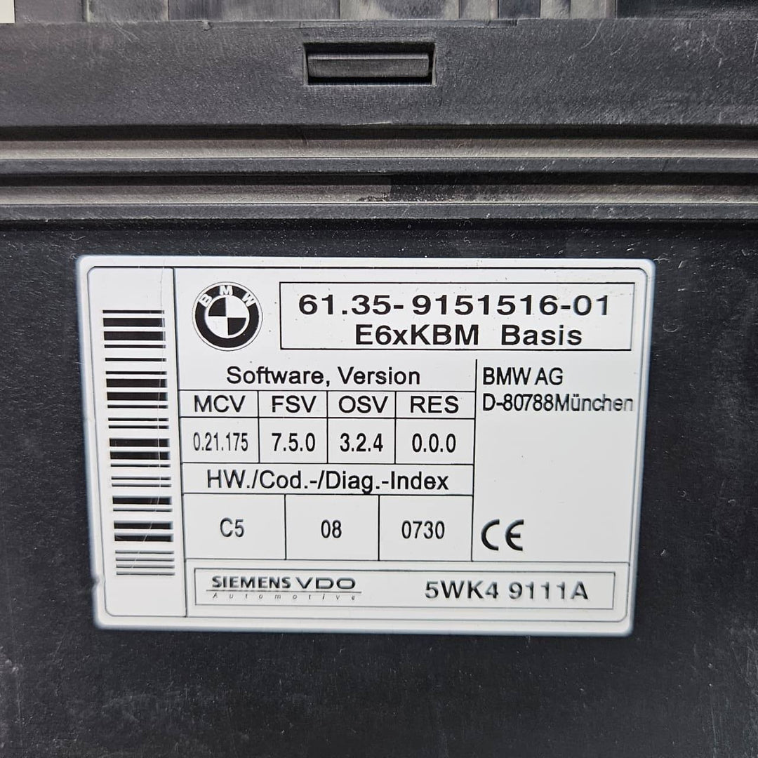 2008 BMW 5 6 Series E60 E63 E64 M5 Body Control Module 9151516