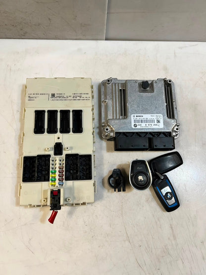 2013 BMW F30 N47N 328i Engine Control Unit ECU SET DDE+FEM+2KEYS 8573259 OEM