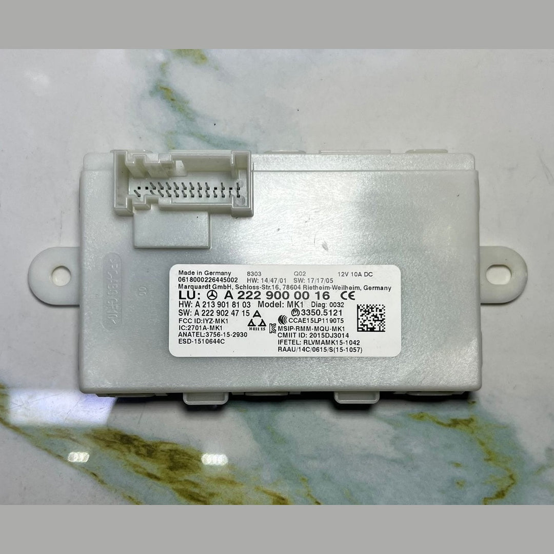 2019-21 Mercedes E300 Keyless Go Control Module A2229000016 S-Class W222 E-Class