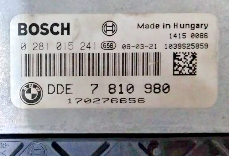 BMW X6 E71 M57 D5 TWIN TURBO M57N2 DIESEL Engine CONTROL ECU DDE 7810980 2011