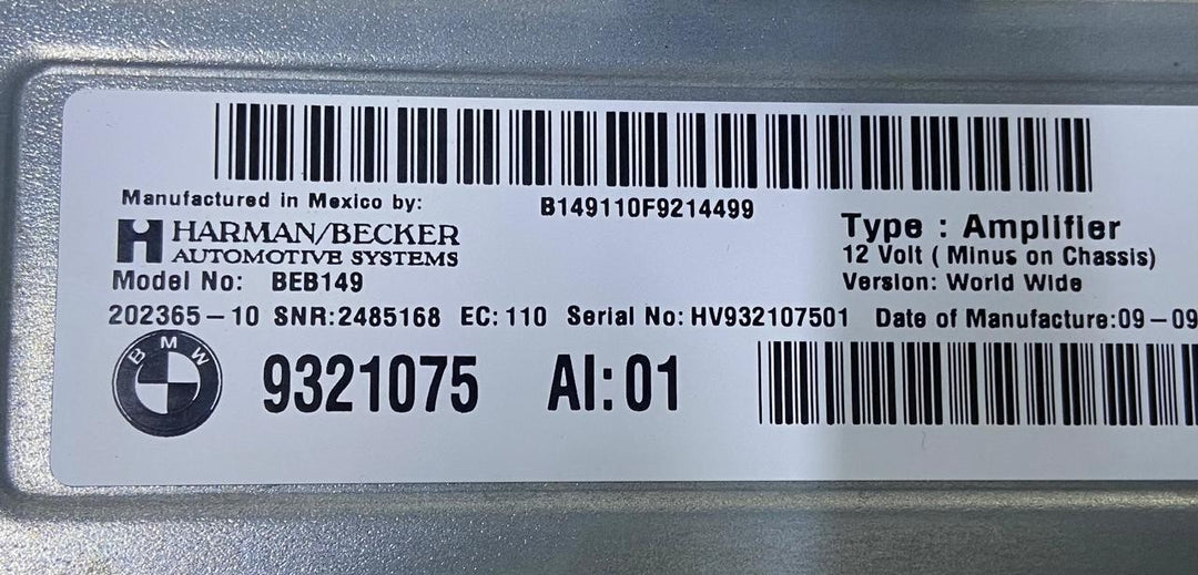 OEM BMW F15 F16 F85 F86 X5 Hi-Fi System Amplifier Harman Becker Stereo 9321075
