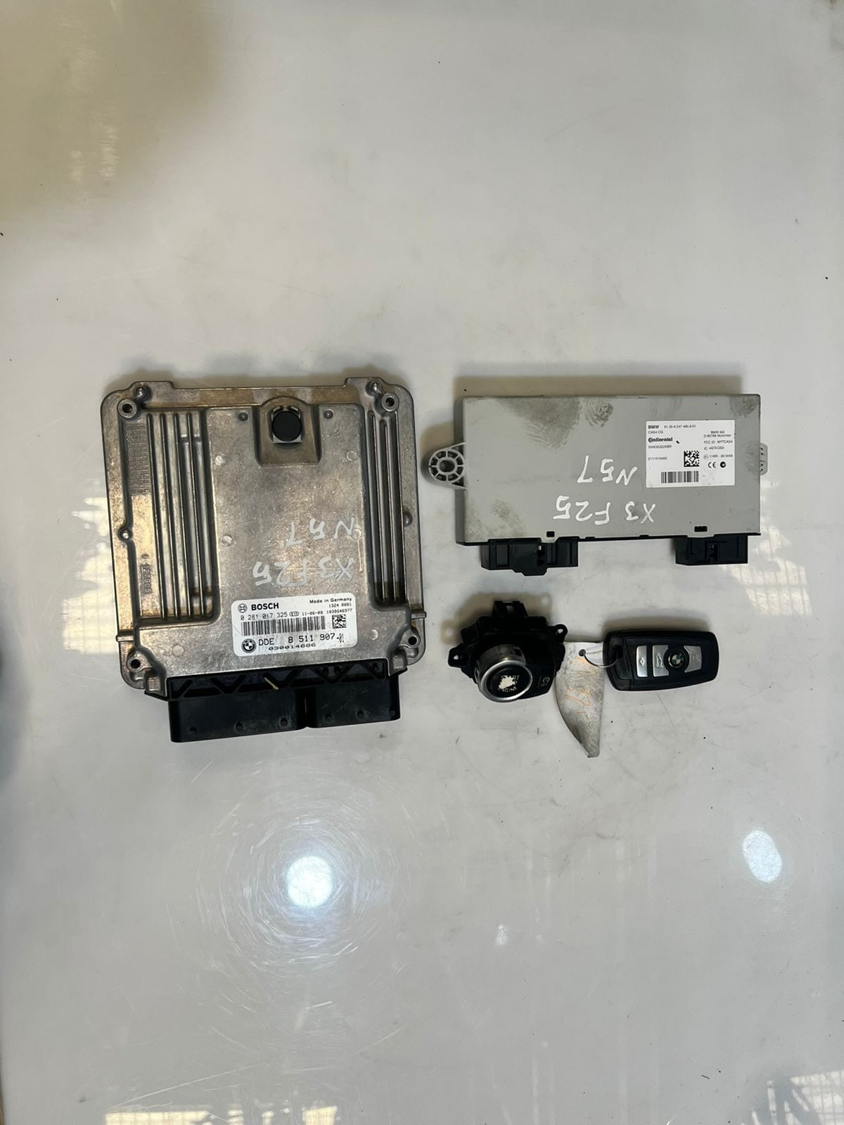 2010-2017 BMW X3 F25 N57 Engine Control Unit ECU SET DDE + CAS4+ 1KEY 8511907