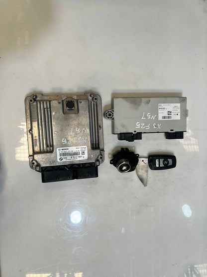 2010-2017 BMW X3 F25 N57 Engine Control Unit ECU SET DDE + CAS4+ 1KEY 8511907