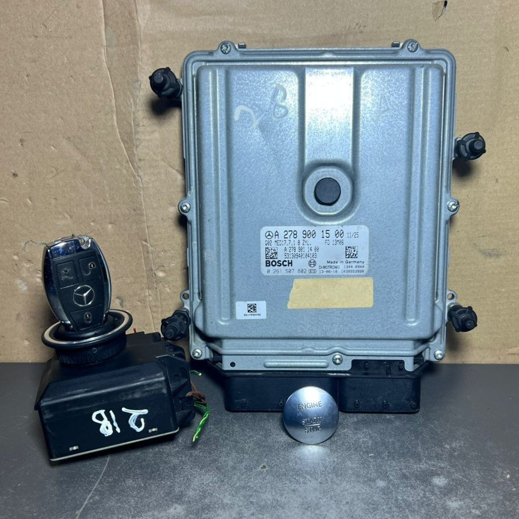 Mercedes W218 ECU Engine Control Module Ignition Key Switch Set A278 9001500 OEM