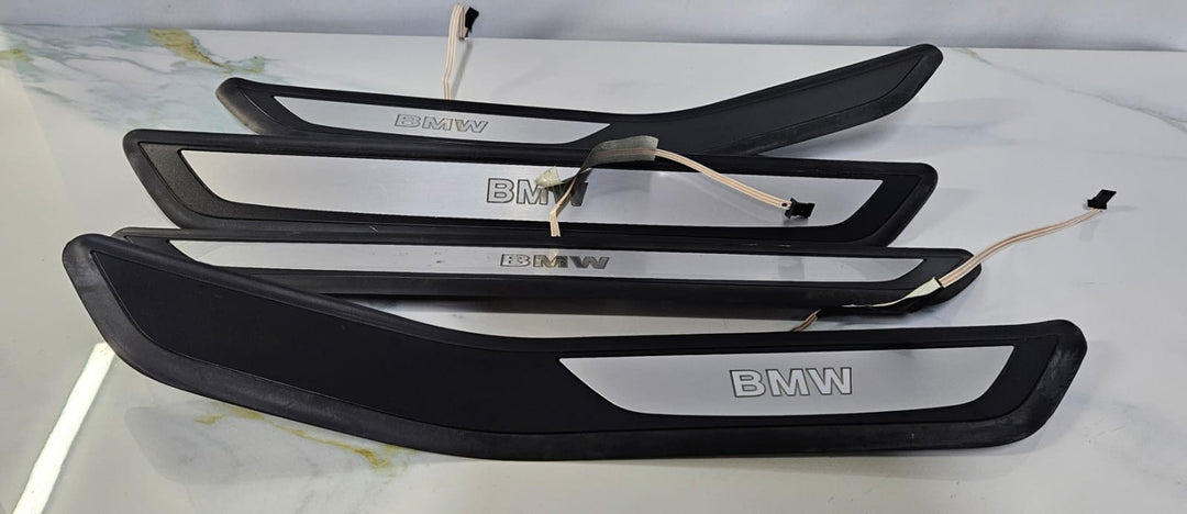OEM BMW F01 F02 Front Rear Door illuminated Sill Plate Kick door step trim Set