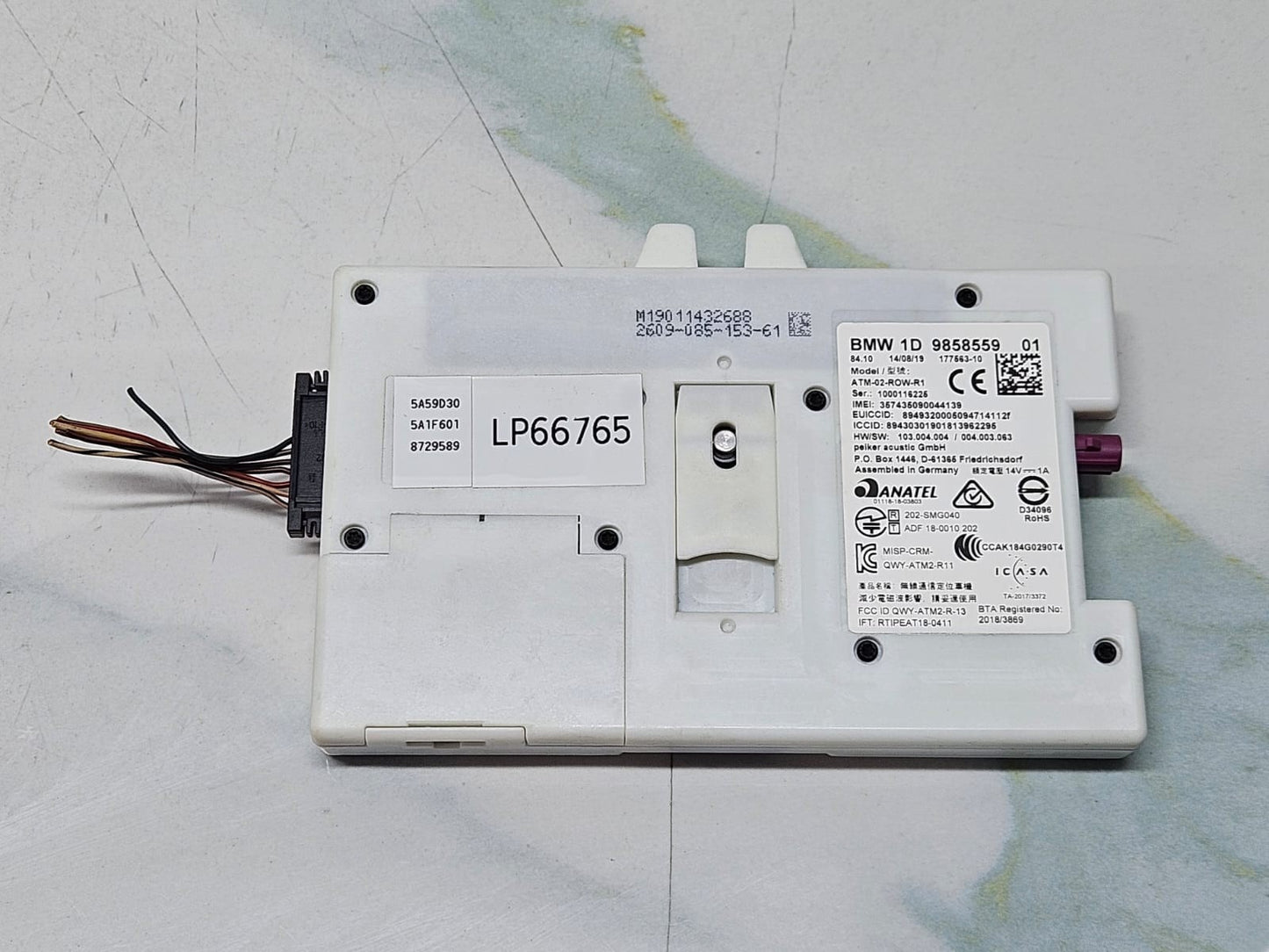 2019 BMW X5 G05 EUR RHD Telematics Control Module 9858559 OEM