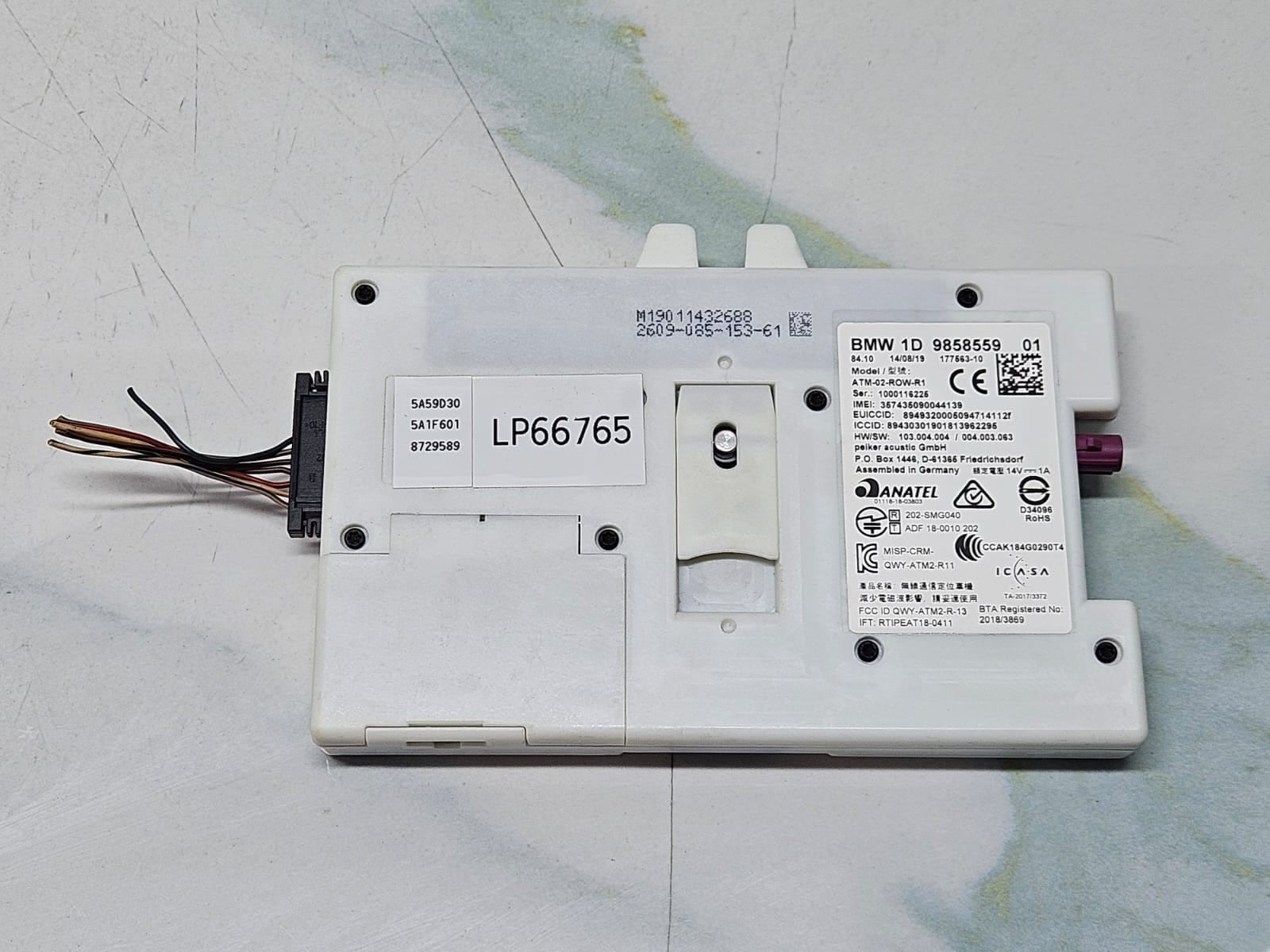 2019 BMW X5 G05 EUR RHD Telematics Control Module 9858559 OEM