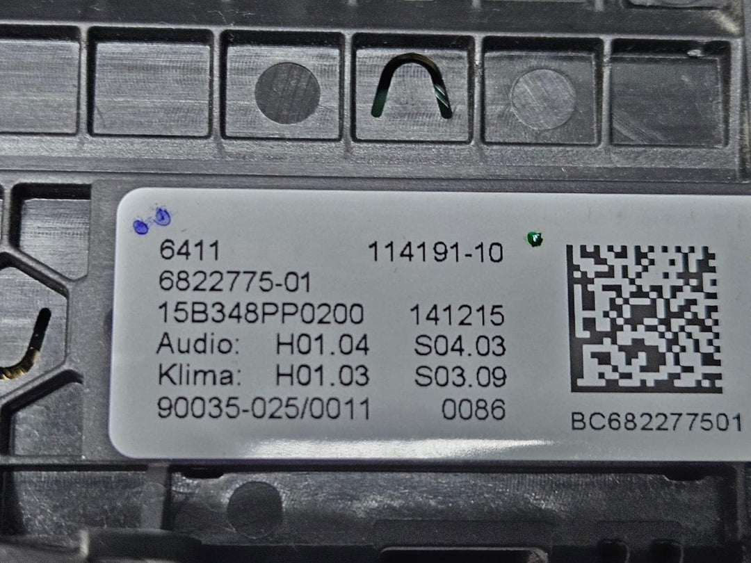 6822775-2016-2019 BMW G11 G12 740i 740Li A/C Climate Radio Control Panel OEM