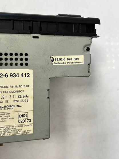 2002-2003 BMW 530i E38, E39, E53 16':9' On-Board Monitor Wide Screen 6934412 OEM