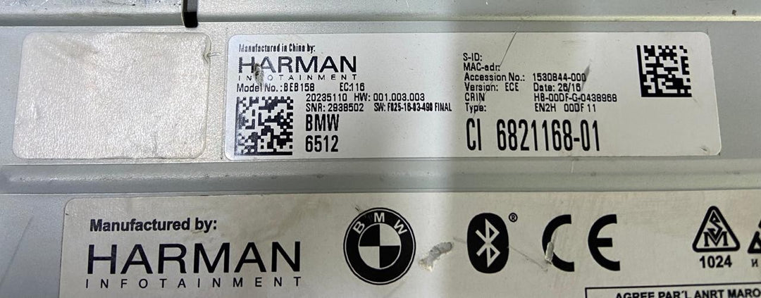 OEM BMW X5 X6 F15 Satellite Stereo, CD, Navigation Head unit BASIC 6821168