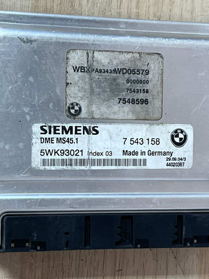 2004-2005 BMW X3 Engine Control Module 7543158 3 Series E46, 5 ser E60, MS45.1