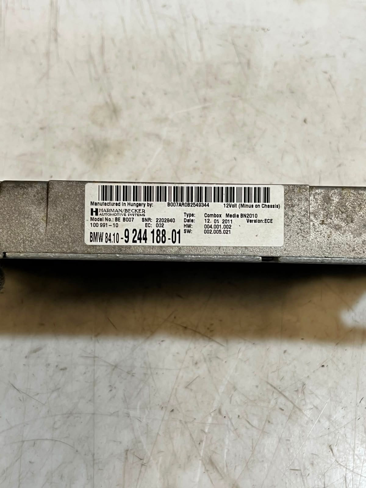 2010-2013 BMW 5 Series F10 F11 535i Bluetooth Control Unit Module 9244188 OEM