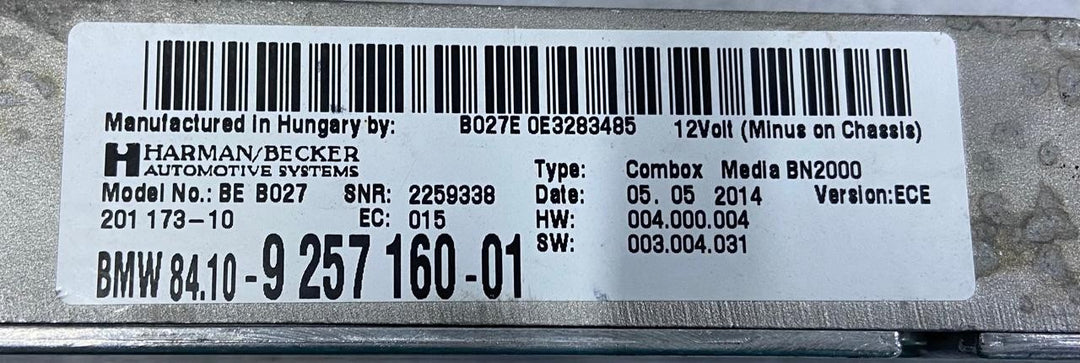 OEM BMW X1 E84 X5 E70 COMBOX TELEMATICS BLUETOOTH CONTROL MODULE 9257160