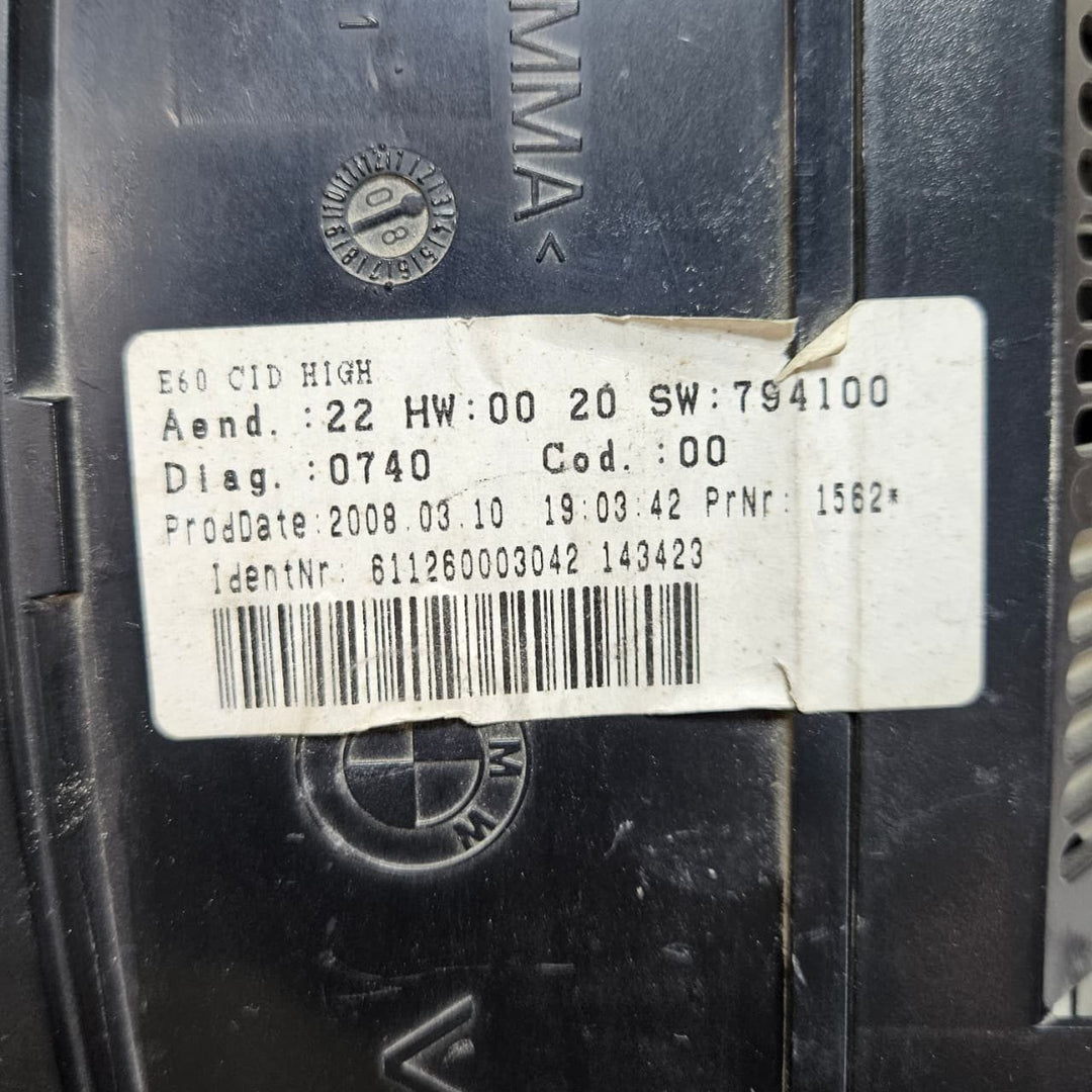 2008 BMW  5 Series E60 E61 528i Navigation Display Screen 9151978 USED