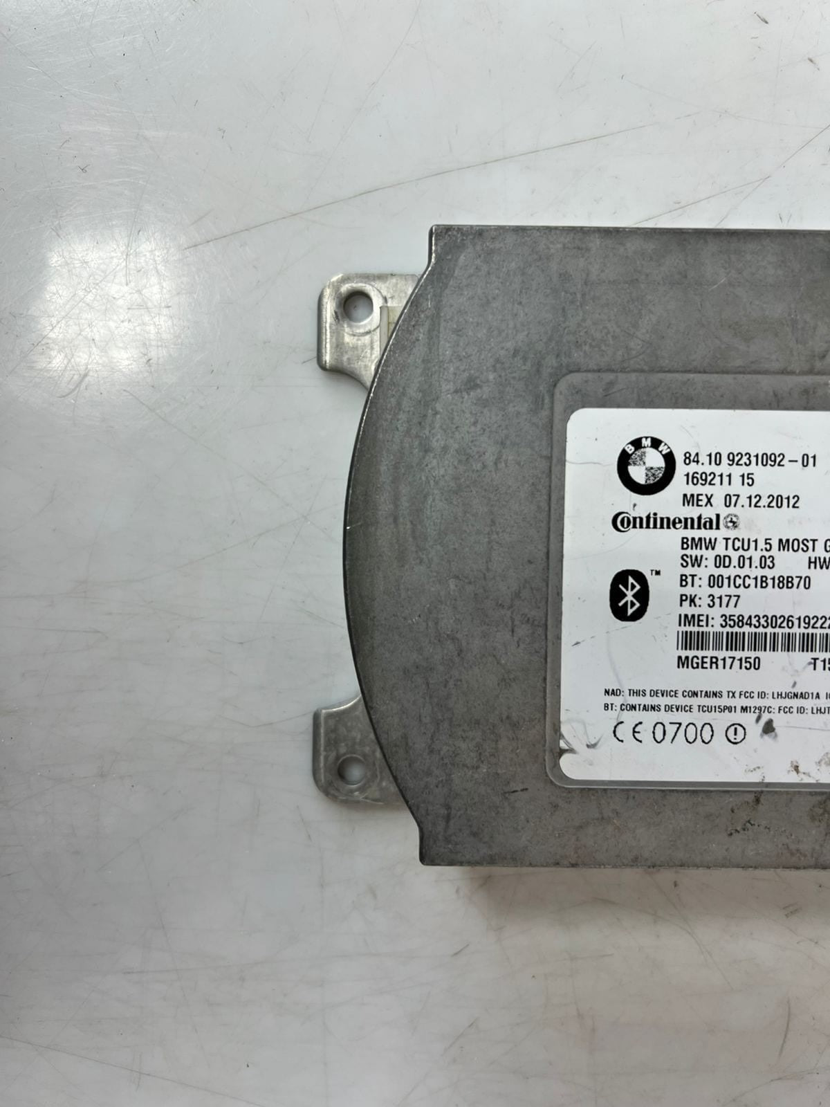 2007-2015 BMW 5' 3' 328i F07 GT Telematics Control Unit 9231092 OEM