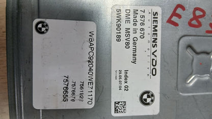 2007-2013 BMW E83 X3 3.0 N52N Engine Control Module 7576670 ECU