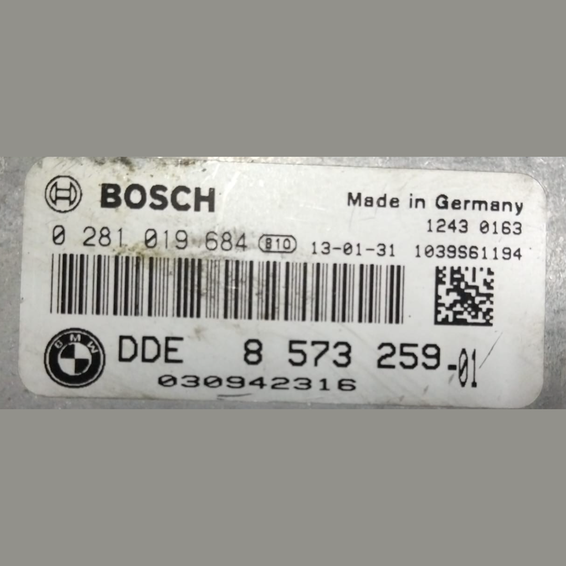 BMW 320d DIESEL N47N F30 F32 F34 F36 2013 ENGINE CONTROL ECU ONLY 8573259