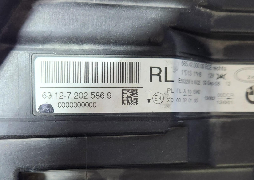 2008-2012 BMW 328i Headlight 7202586 3 Series E90 E91 LCI RHS ECE OEM