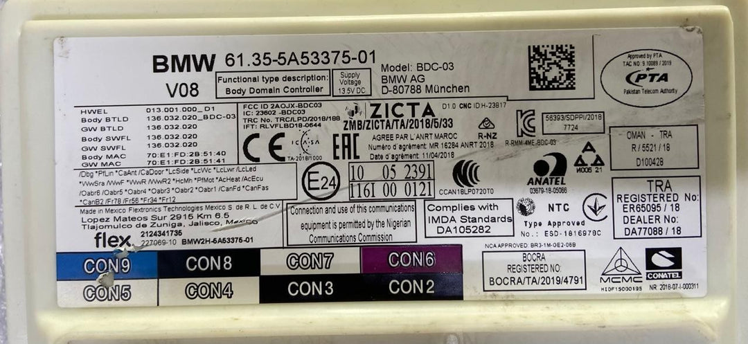 OEM BMW G05 B58 Body Domain Controller Unit BDC 5A53375 ANATEL