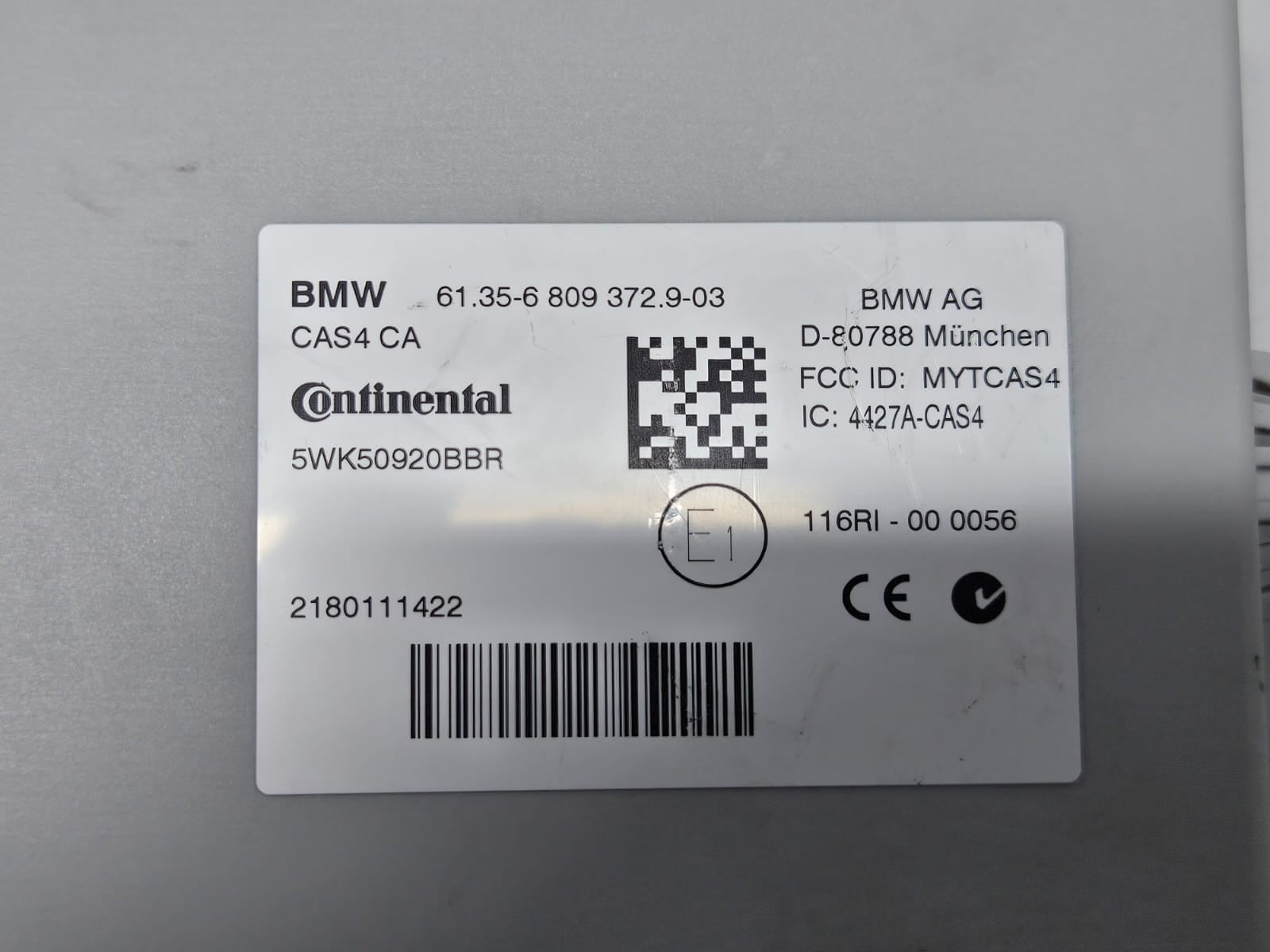 6809372-2012-2018 BMW X4 F26 N57 RHD CAS4 Control Module ECU OEM