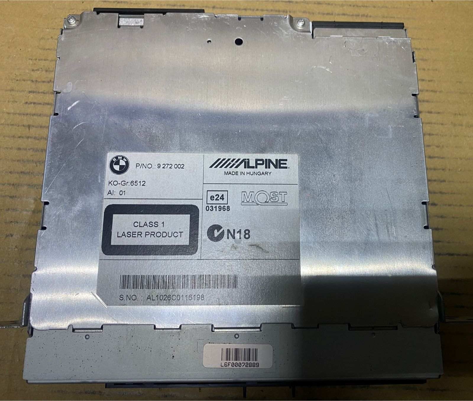 BMW Radio Cd Player Head Unit 9272002 F10 F11 and 6 Series F12