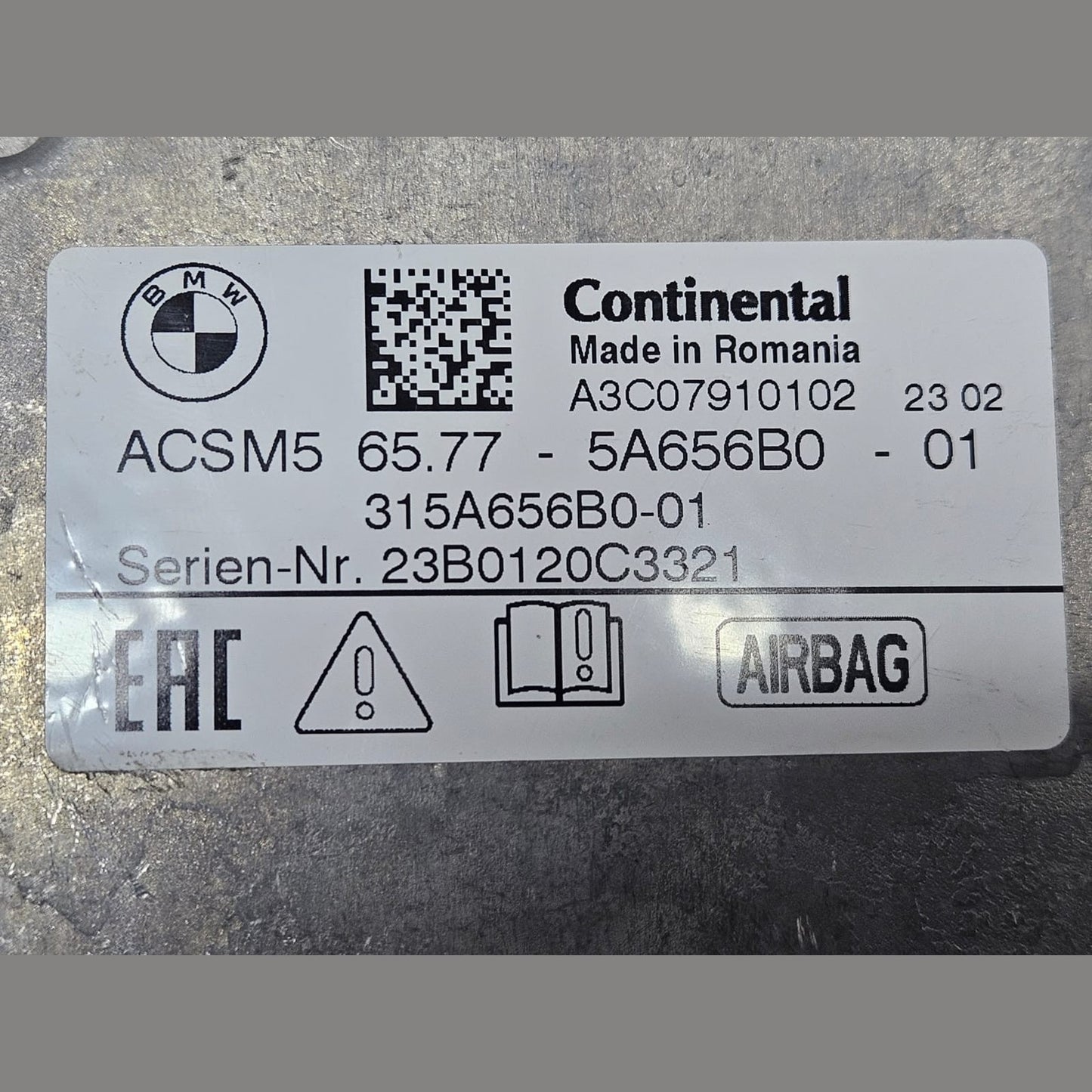OEM BMW 3 4 SERIES G20 G21 G22 G26 G80 CONTROL MODULE UNIT ECU SRS 5A656B0