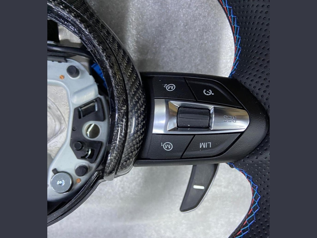 OEM BMW Carbon Fiber Steering Wheel F30 F32 Series MSport With Paddle Shifts LED