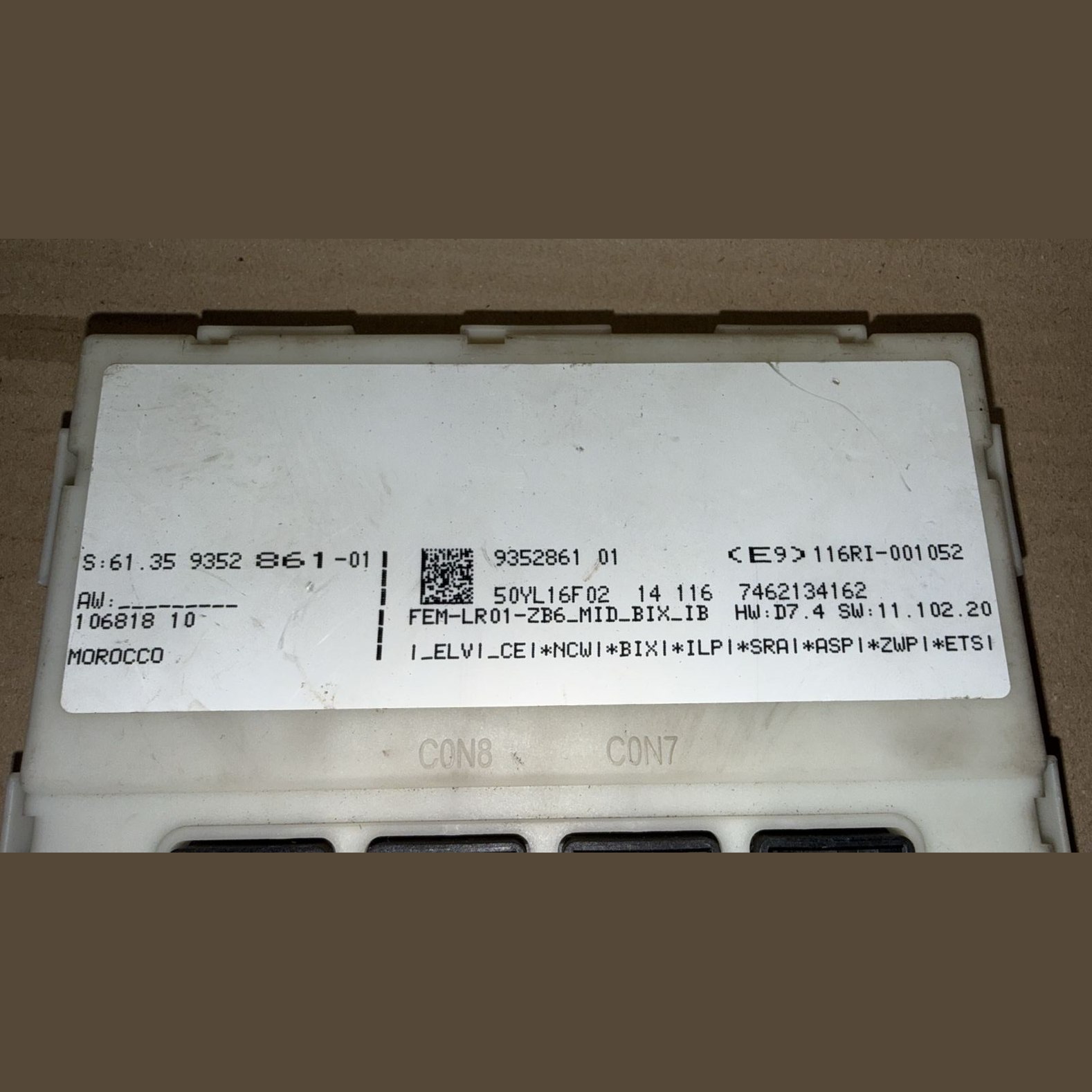 BMW FEM BODY DOMAIN CONTROL UNIT 12-20 F22 F30 F32 F36 F80 F80 - 9352861