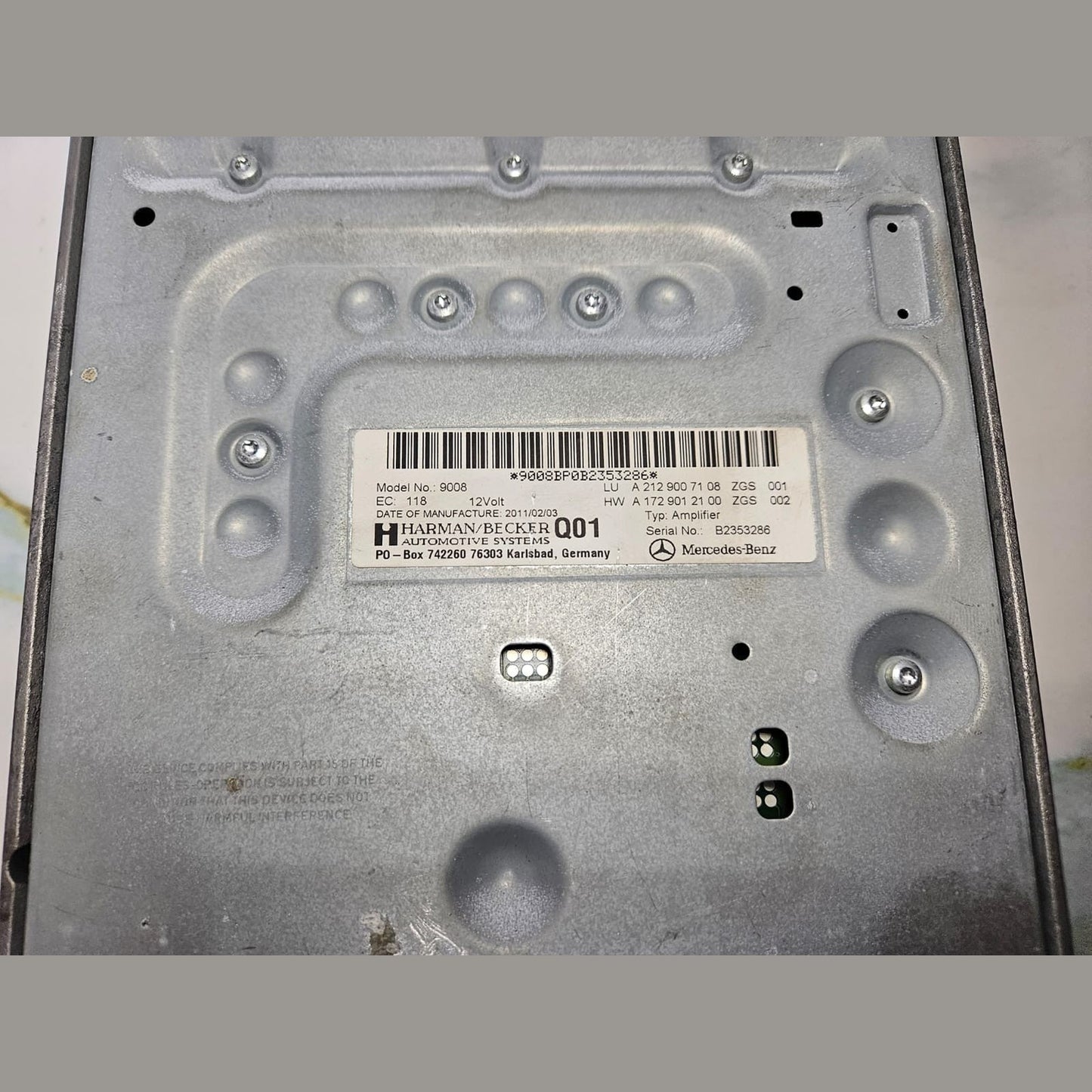 10-14 Mercedes W212 Harman Kardon Audio Sound Amplifier Amp A212 9007108 OEM