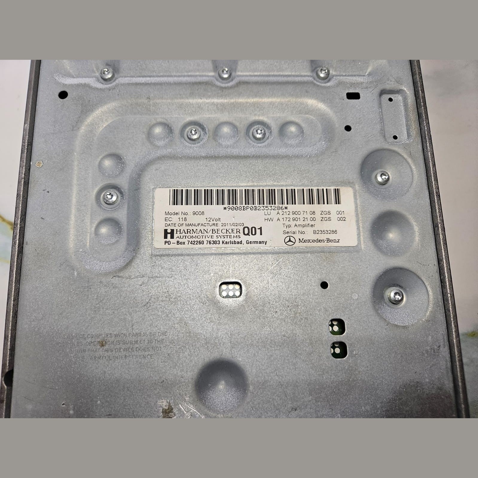 10-14 Mercedes W212 Harman Kardon Audio Sound Amplifier Amp A212 9007108 OEM