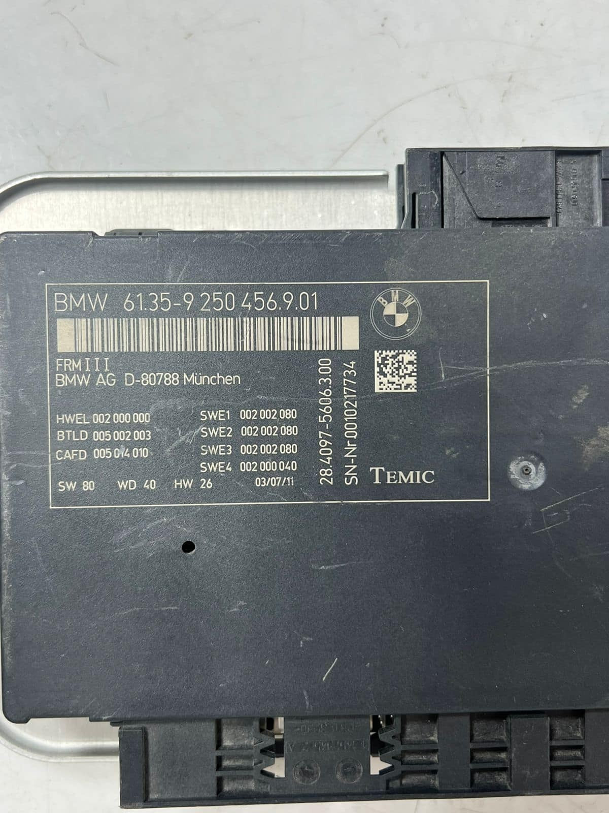 2011-2015 BMW F10 F12 F07 550i 535i Footwell Light Control Module 9250456 OEM