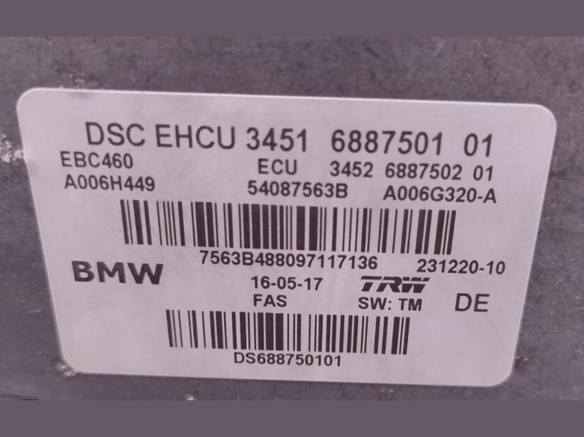 BMW 7 G11 G12 ABS ANTI LOCK BREAKING SYSTEM CONTROL  6887502
