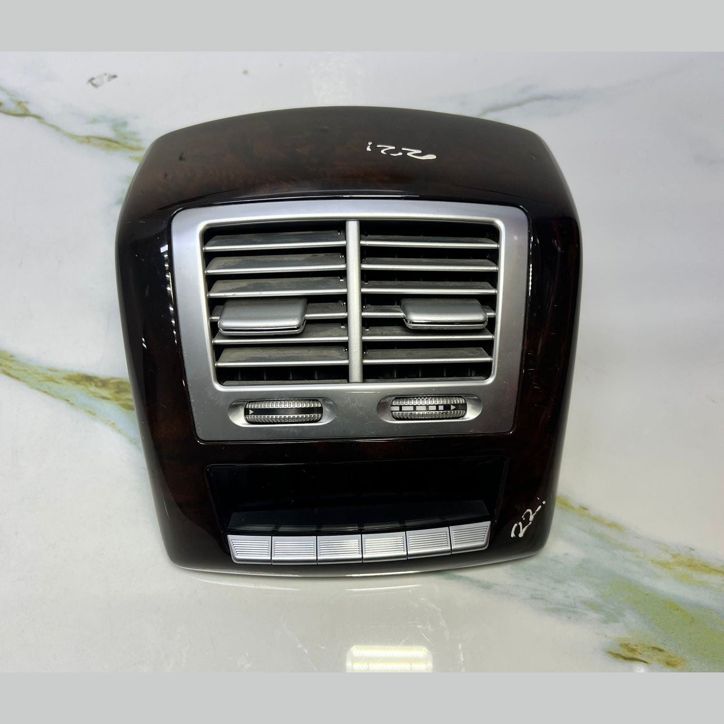 07-13 Mercedes W221 S600 S400 Rear Center Console A/C Air Vent Trim Wood OEM