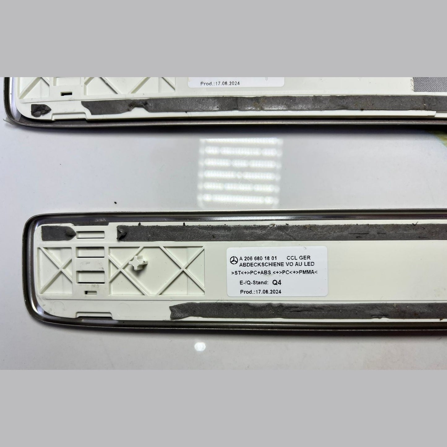 Mercedes W206 C-Class Front Entrance Trim Seal Strip Plate Cover Set A2066801801