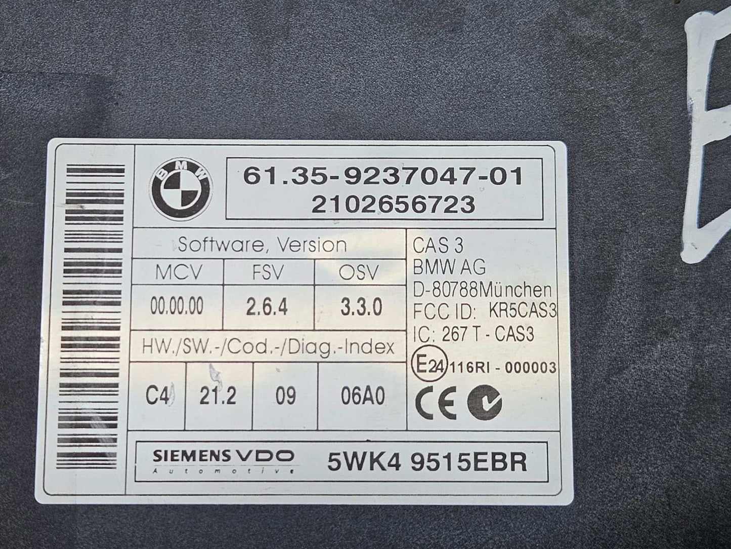 BMW 1 3 E81 E87 E90 E91 N43B20A ECU Engine Control Unit DME MSD81.2 7599881 Set
