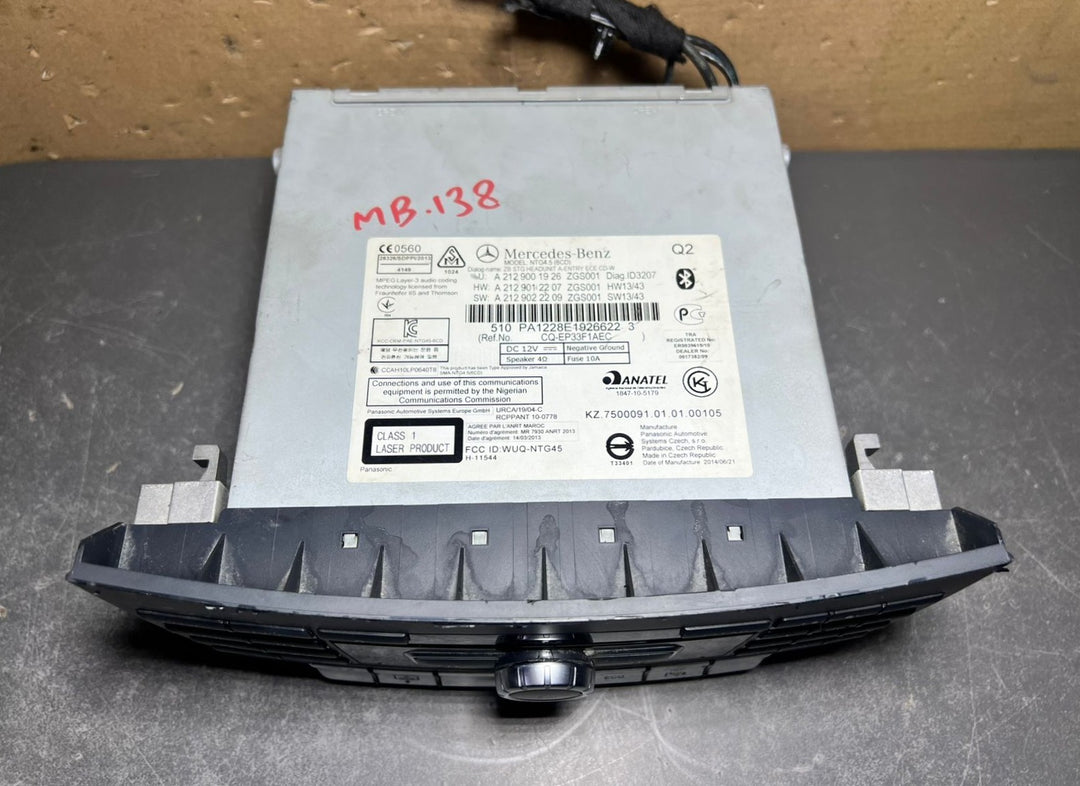 2012–2014 Mercedes-Benz W212 E-Class Head Unit CD Player A212 9001926 OEM