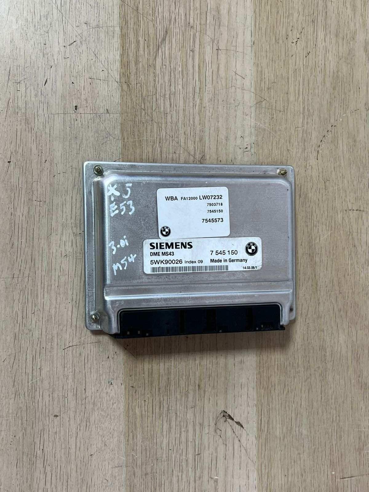 2003-2005 BMW 530i Engine Computer Module 7545150 E39 E46 MS43 M54 ECU