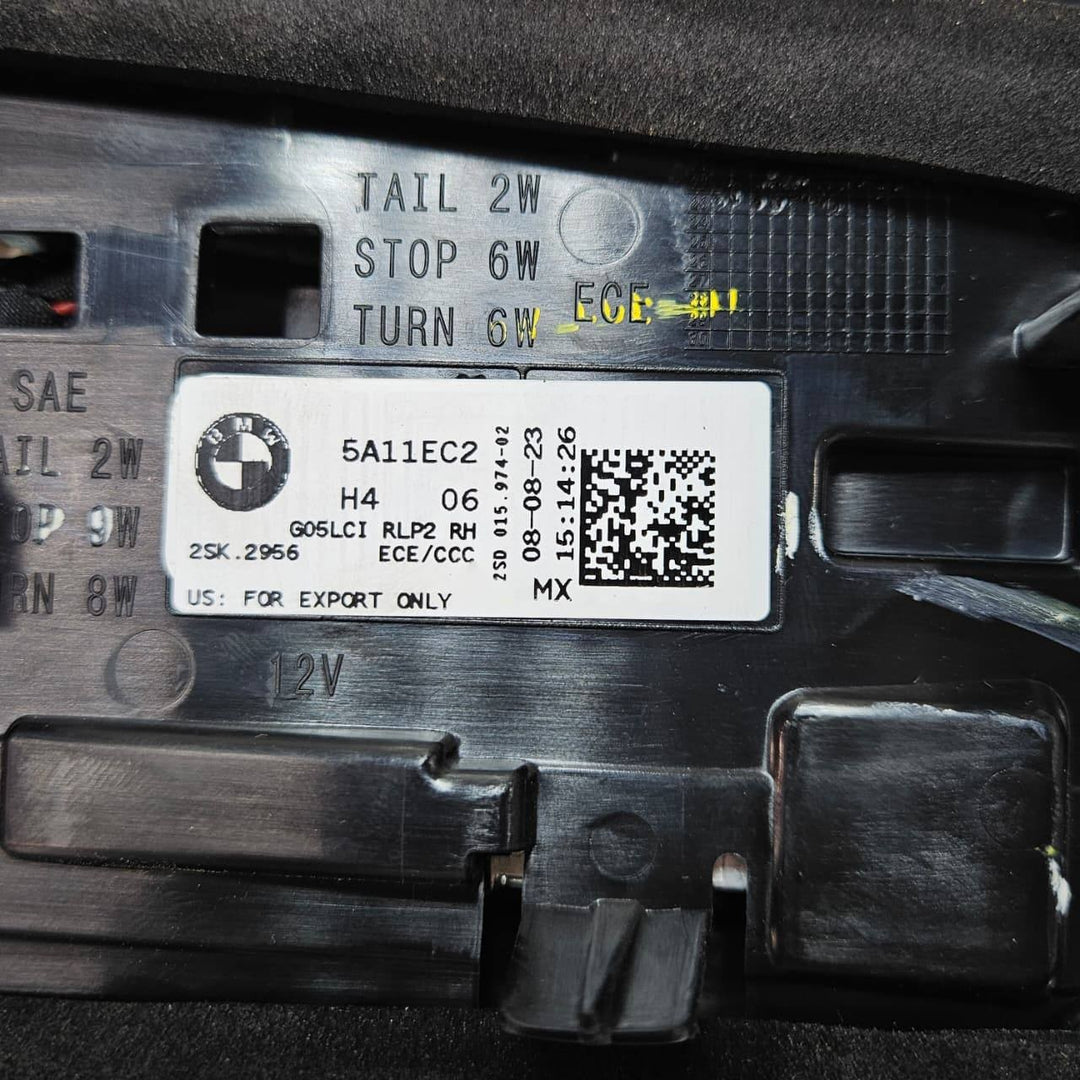2018 BMW X5 G05 LCI LED Inner Tailgate Rear Right Side Light 5A11EC2